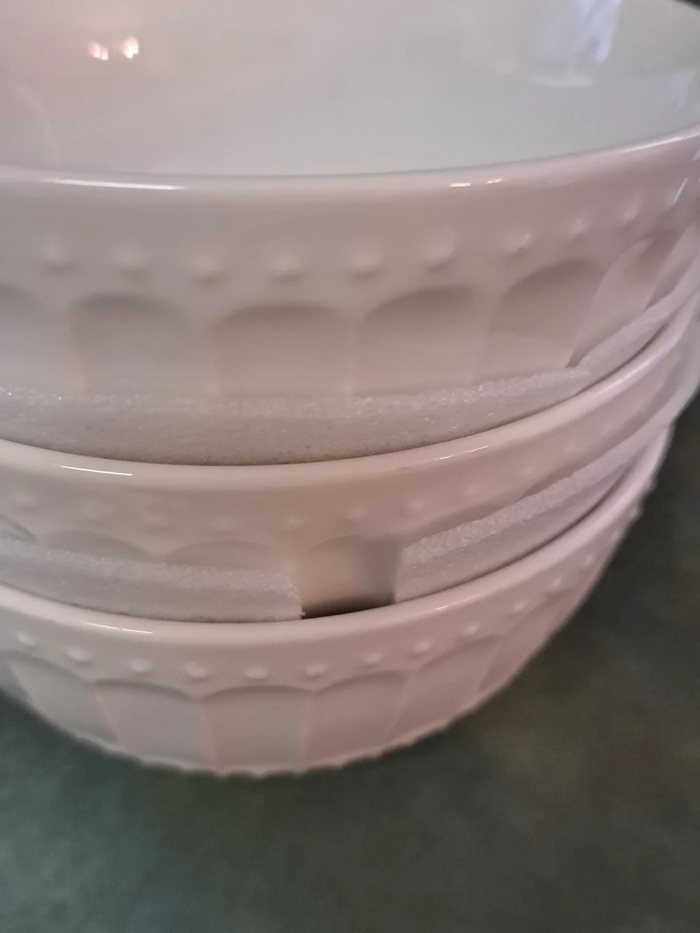 Gibson Vintage White Ceramic Fluted Decorative Bowl